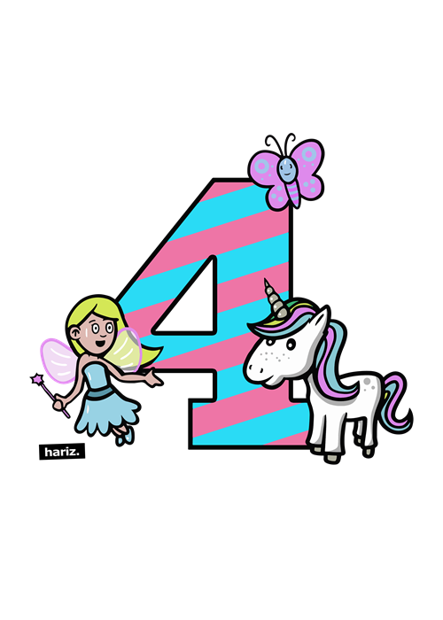 HARIZ.com | Einhorn Prinzessin 4 Geburtstag | Fun Shirt Collections